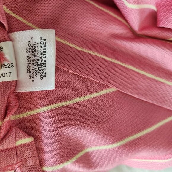 Peter Millar Summer Comfort Polo Shirt Mens XL Pink Striped Performance Golf - Picture 7 of 10
